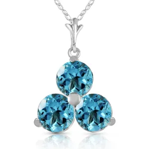 0.75 Carat 14K Solid White Gold Start To Finish Blue Topaz Necklace