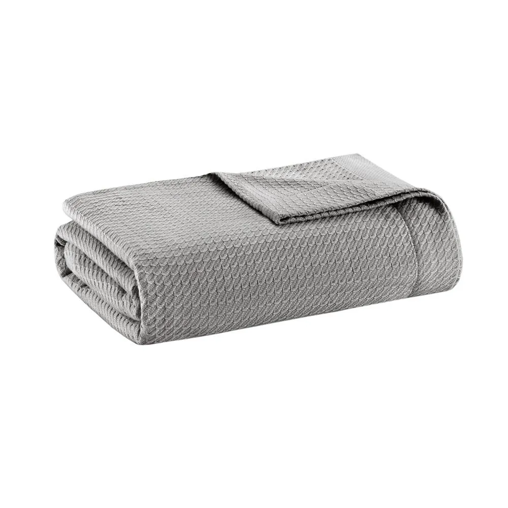 100% Certified Egyptian Cotton Blanket - Twin - Grey