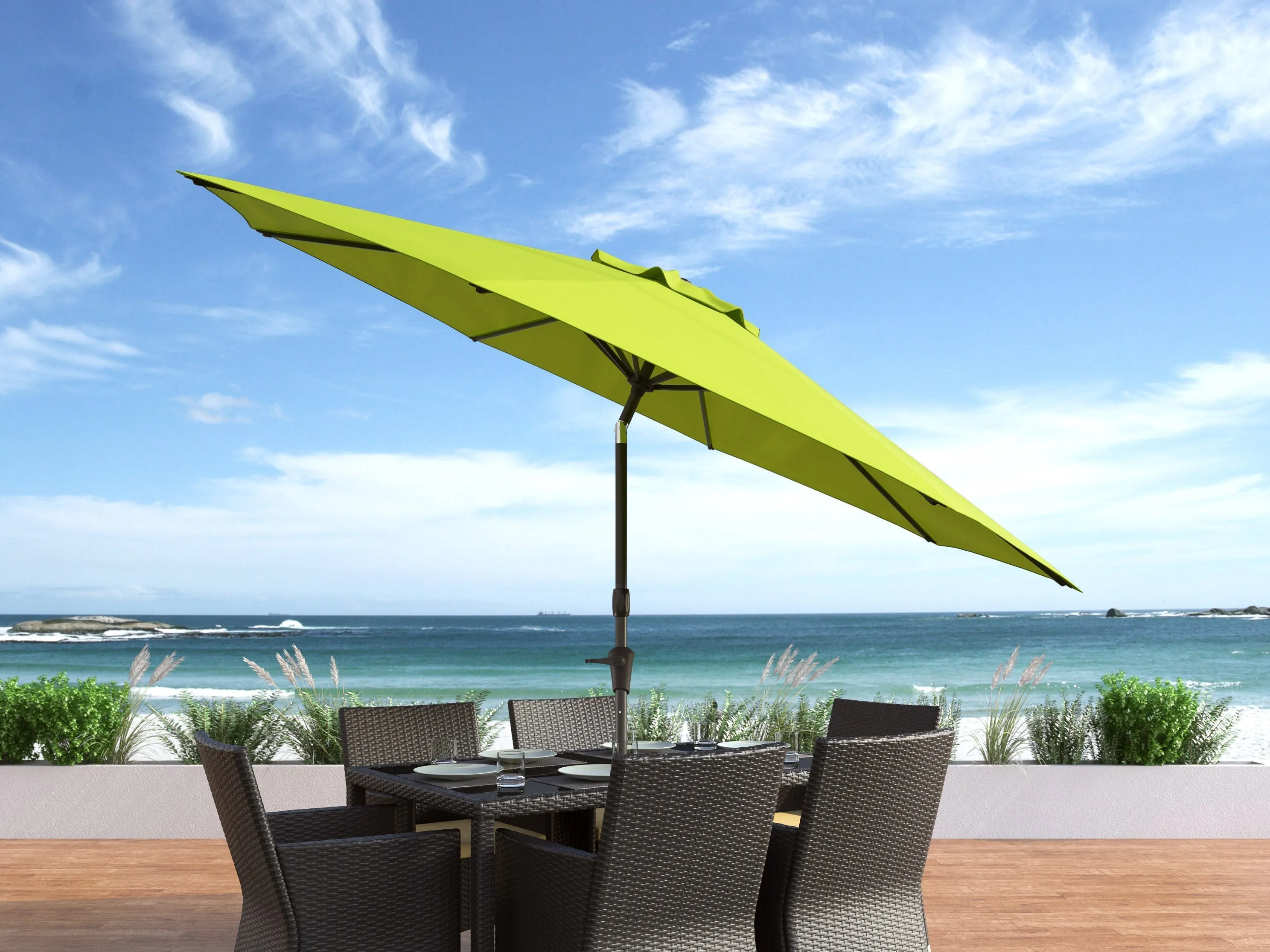 10ft Wind Resistant Lime Green Patio Umbrella