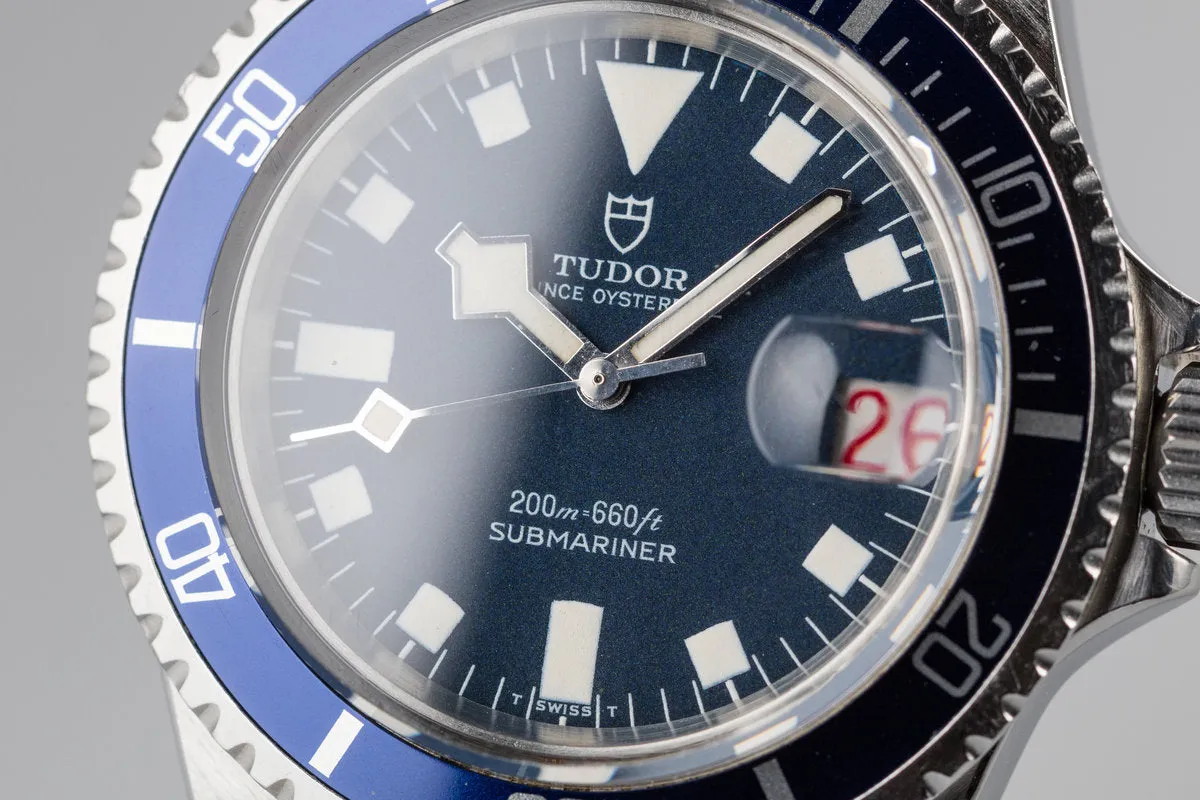 1968 Tudor Snowflake Submariner 7021/0 Blue Confetti Dial with Roulette Date Wheel.