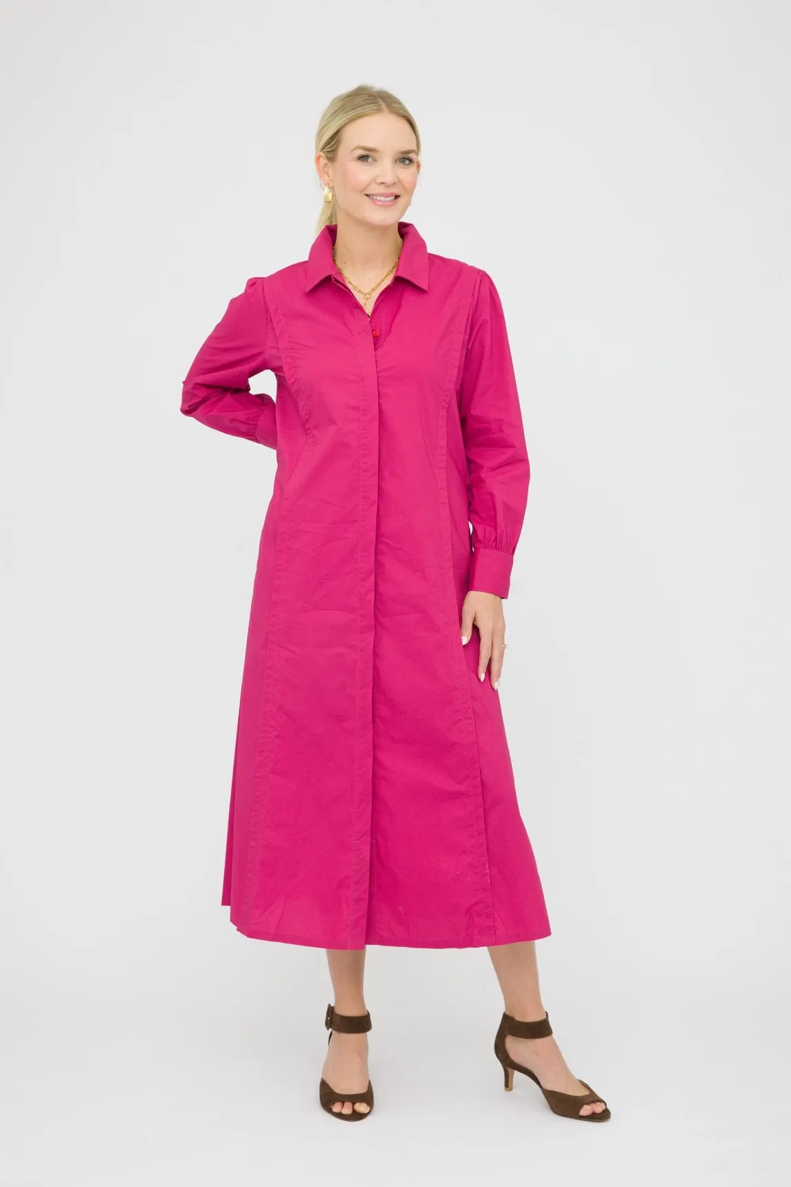 48" Long Sleeve Shirtdress with Belt