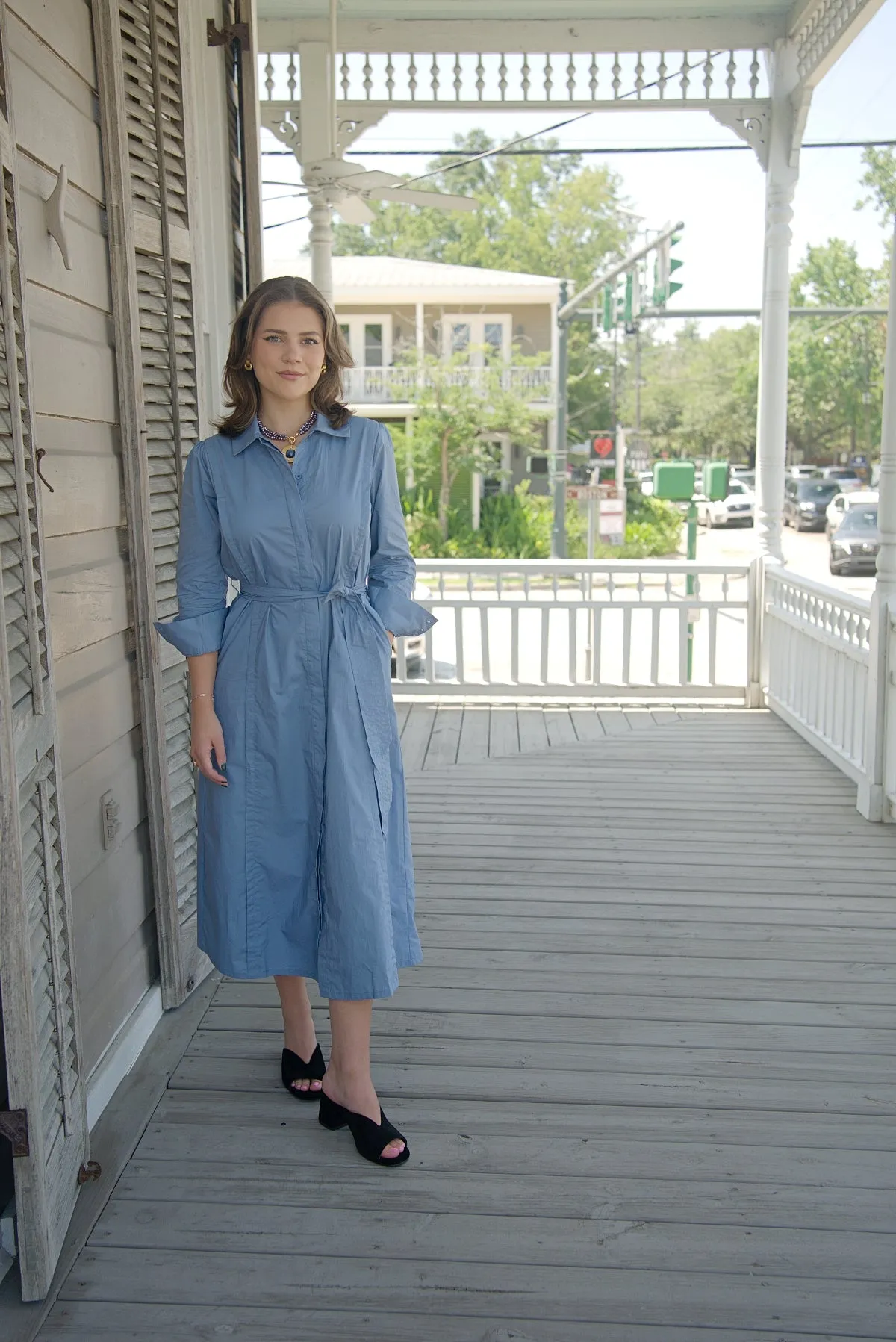 48" Long Sleeve Shirtdress with Belt