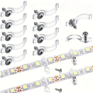 50pcs LED Strip Light Mounting Brackets Simplify Installation IndoorOutdoor Use