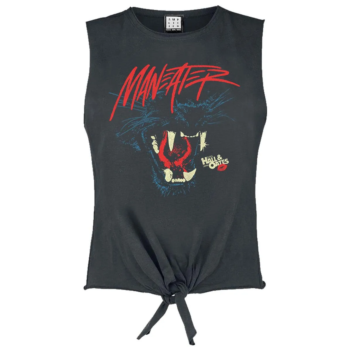 Amplified Womens/Ladies Maneater Hall and Oates Front Tie Tank Top