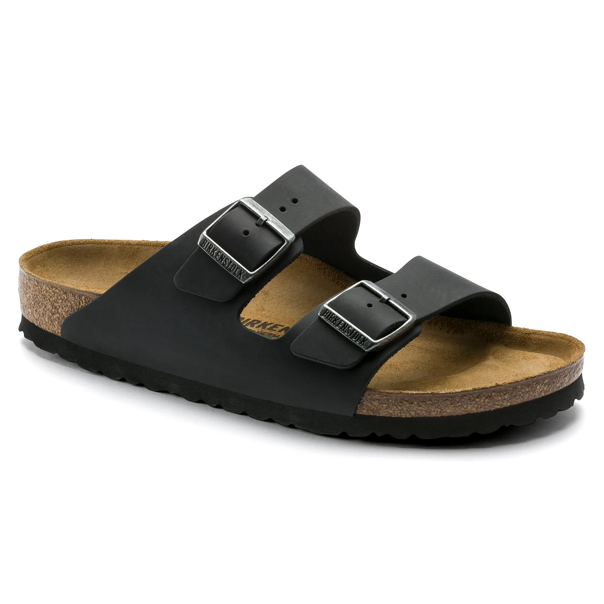 Birkenstock Arizona Oliled Leather Color: Black (MEDIUM/NARROW WIDTH)