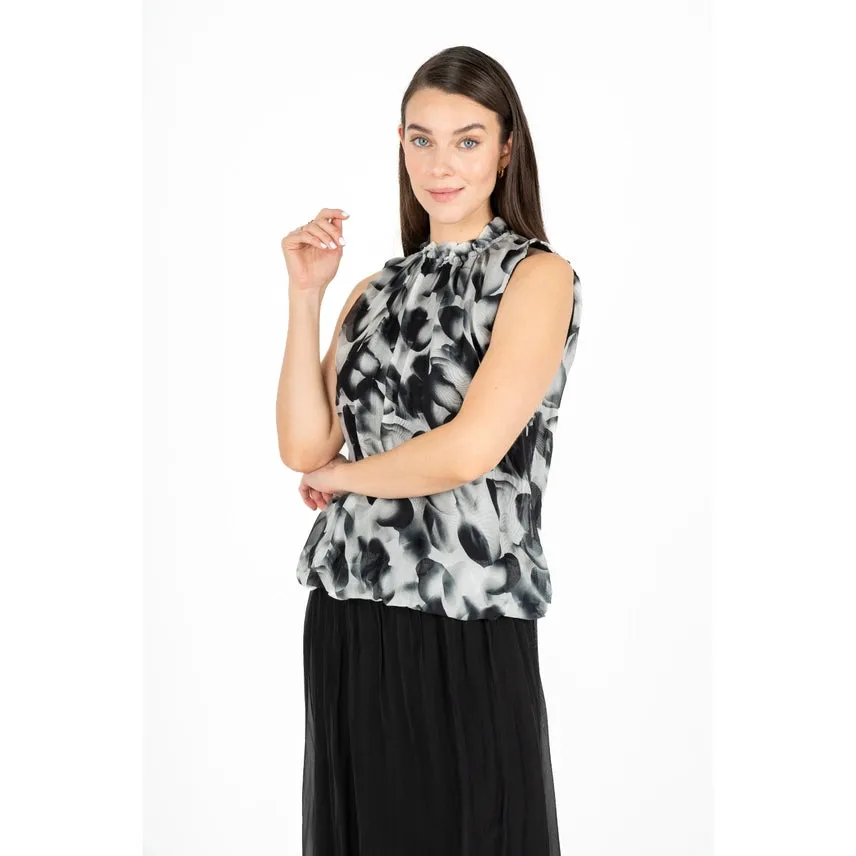 Black Flowing Petals Blouse