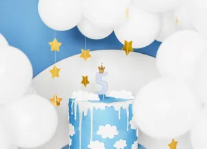 Blue Number 5 Birthday Candle with Crown