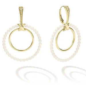 Caviar Gold Double Circle Gold Earring Set