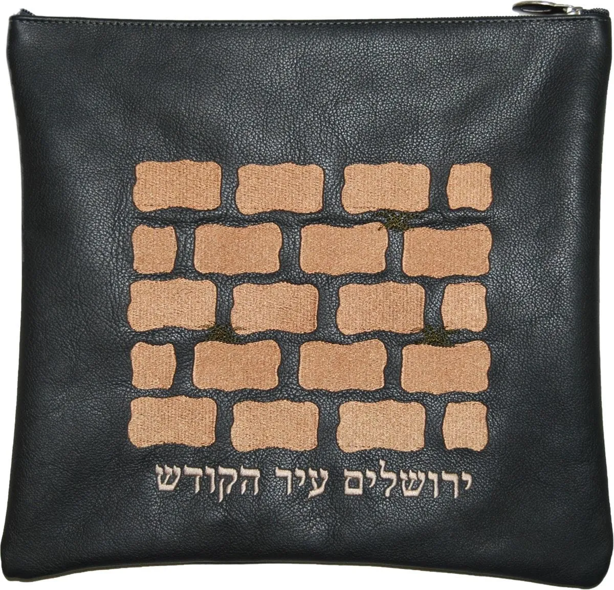 Classic Leather Tallis and Teffilin Bag Western Wall Kotel design 290B-GR