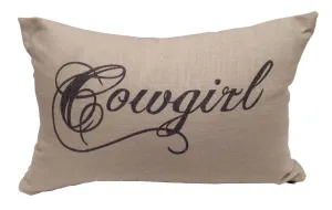 Cowgirl 12 x 19 inch Linen Lumbar Pillow