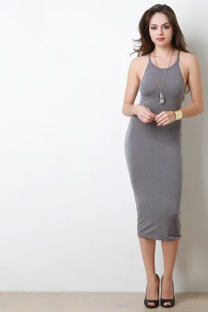 Cutaway Ribbed Midi Dress