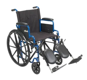 Drive Medical bls20fbd-elr Blue Streak Wheelchair with Flip Back Desk Arms, Elevating Leg Rests, 20" Seat