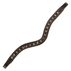 ExionPro Elegant Soft Padded Clear Crystal, Burgundy Colored Crystal Browband