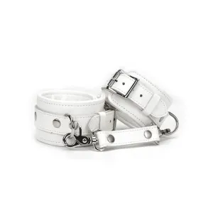 Fuji White Leather Ankle Cuffs