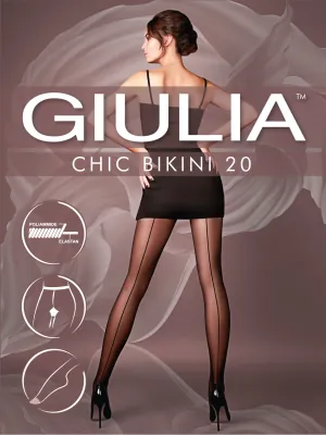 Giulia Chic Bikini 20 Denier Sheer Tights with Fine Back Seam