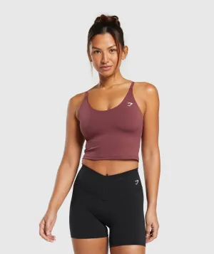 Gymshark Everyday Shelf Cami Tank - Burgundy Brown