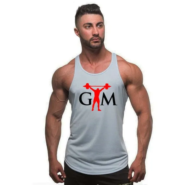 Men Fitness Singlet Sleeveless Shirt Cotton Muscle Guys Brand Undershirt for Boy Vest Gyms Clothing Bodybuilding Tank Top