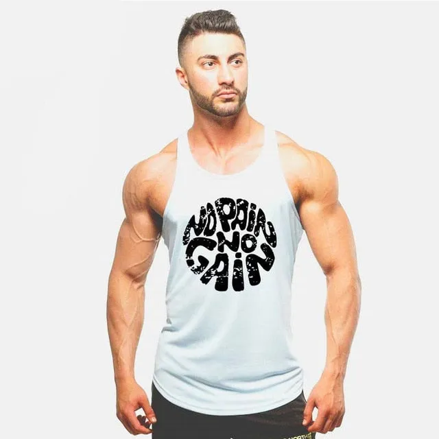 Men Fitness Singlet Sleeveless Shirt Cotton Muscle Guys Brand Undershirt for Boy Vest Gyms Clothing Bodybuilding Tank Top