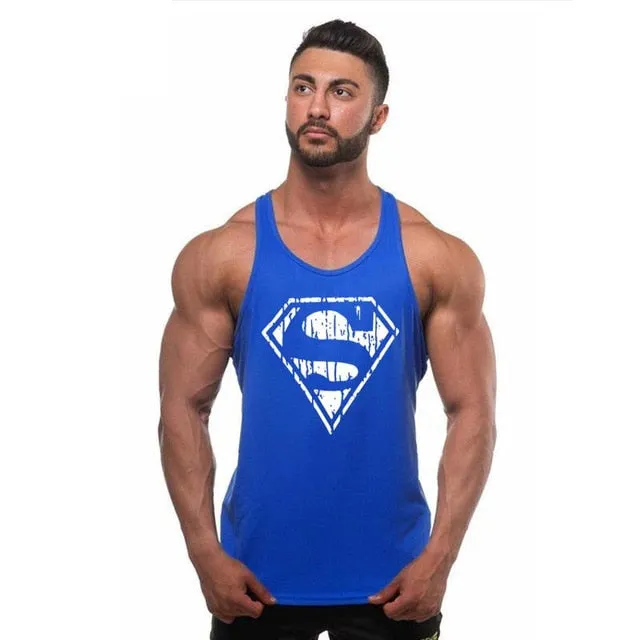 Men Fitness Singlet Sleeveless Shirt Cotton Muscle Guys Brand Undershirt for Boy Vest Gyms Clothing Bodybuilding Tank Top