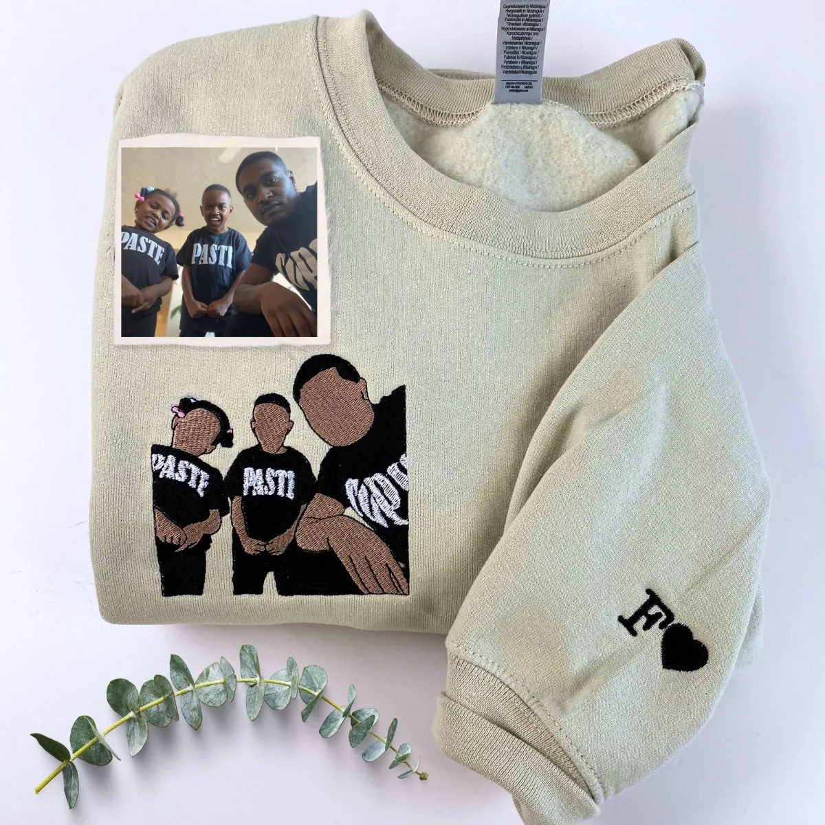 Papi Sweatshirt / Hoodie with Embroidered Portrait from Dad Photo