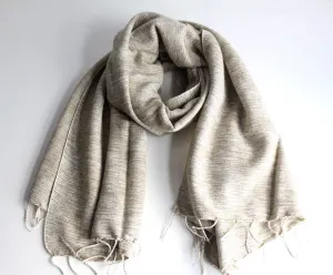 Plain Yak Wool Shawl Cream