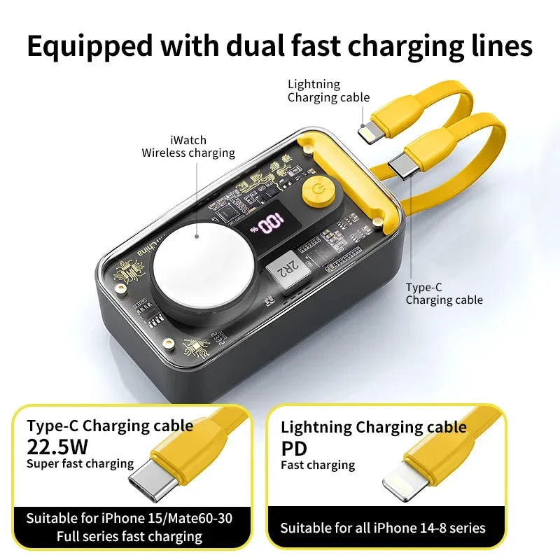 Portable Transparent Design Wireless Powerbank