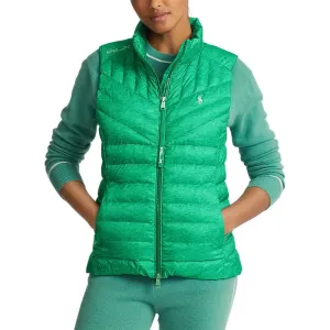 Ralph Lauren RLX Womens Insulated Vest with Printed Design in Melange Raft Green