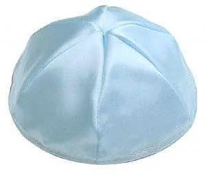 Satin Kippot with Optional Personalization - Light Blue