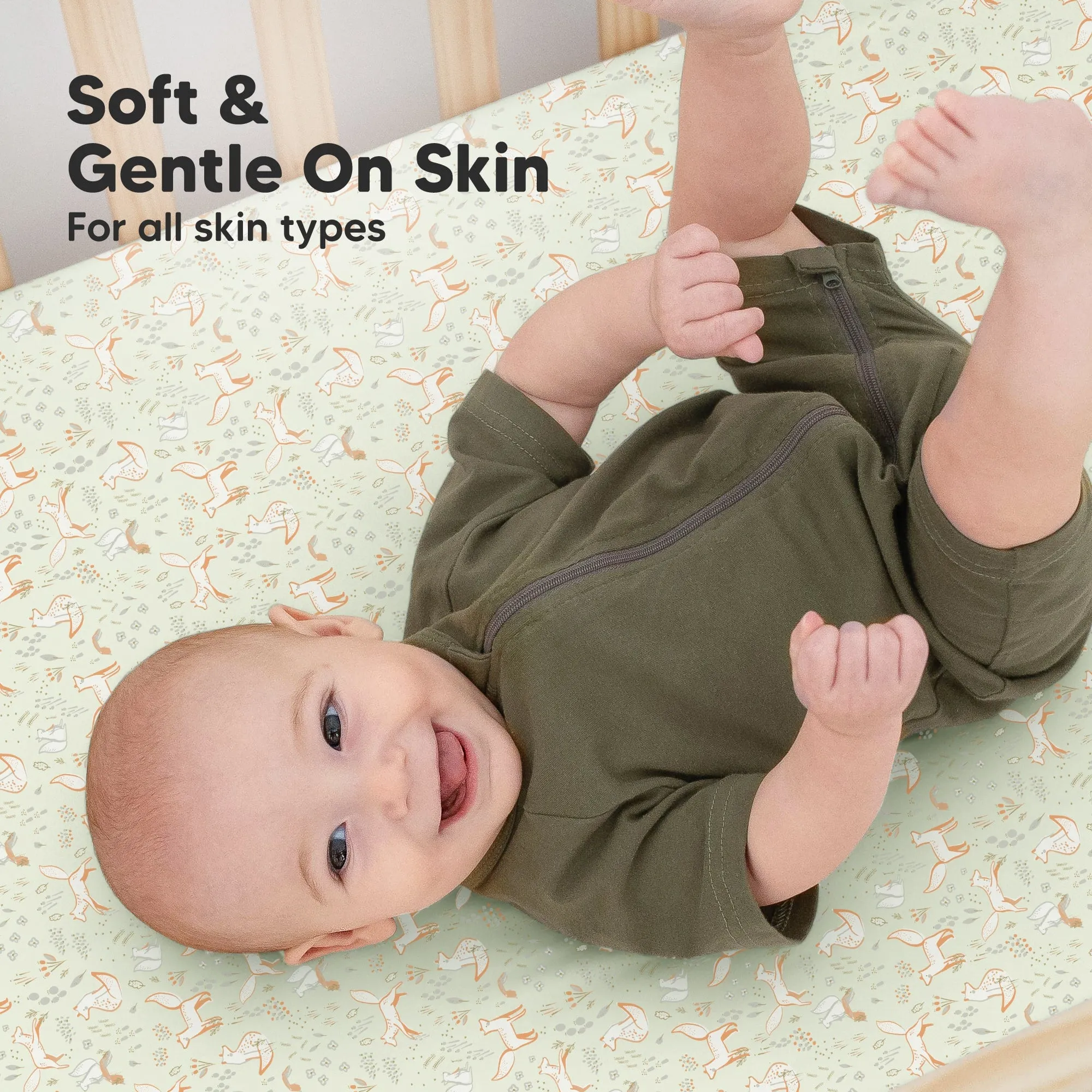 Soothe Fitted Crib Sheet (Foxtrot)