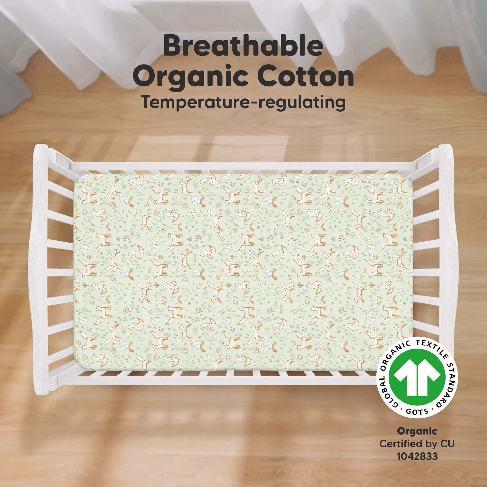 Soothe Fitted Crib Sheet (Foxtrot)