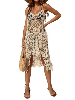 TEEK - Lace Scoop Neck Spaghetti Strap Cover-Up Dress