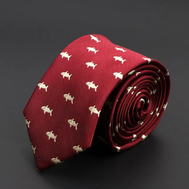 Tie: Shark Design - blue & red