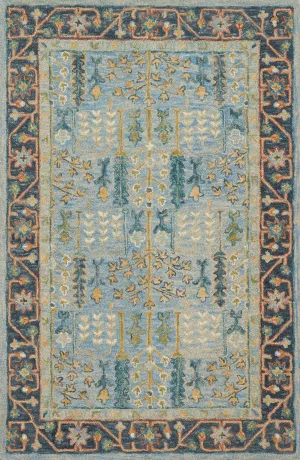 Victoria Rug in Lt Blue & Dk Blue