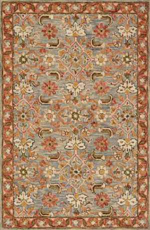 Victoria Rug in Slate & Terracotta