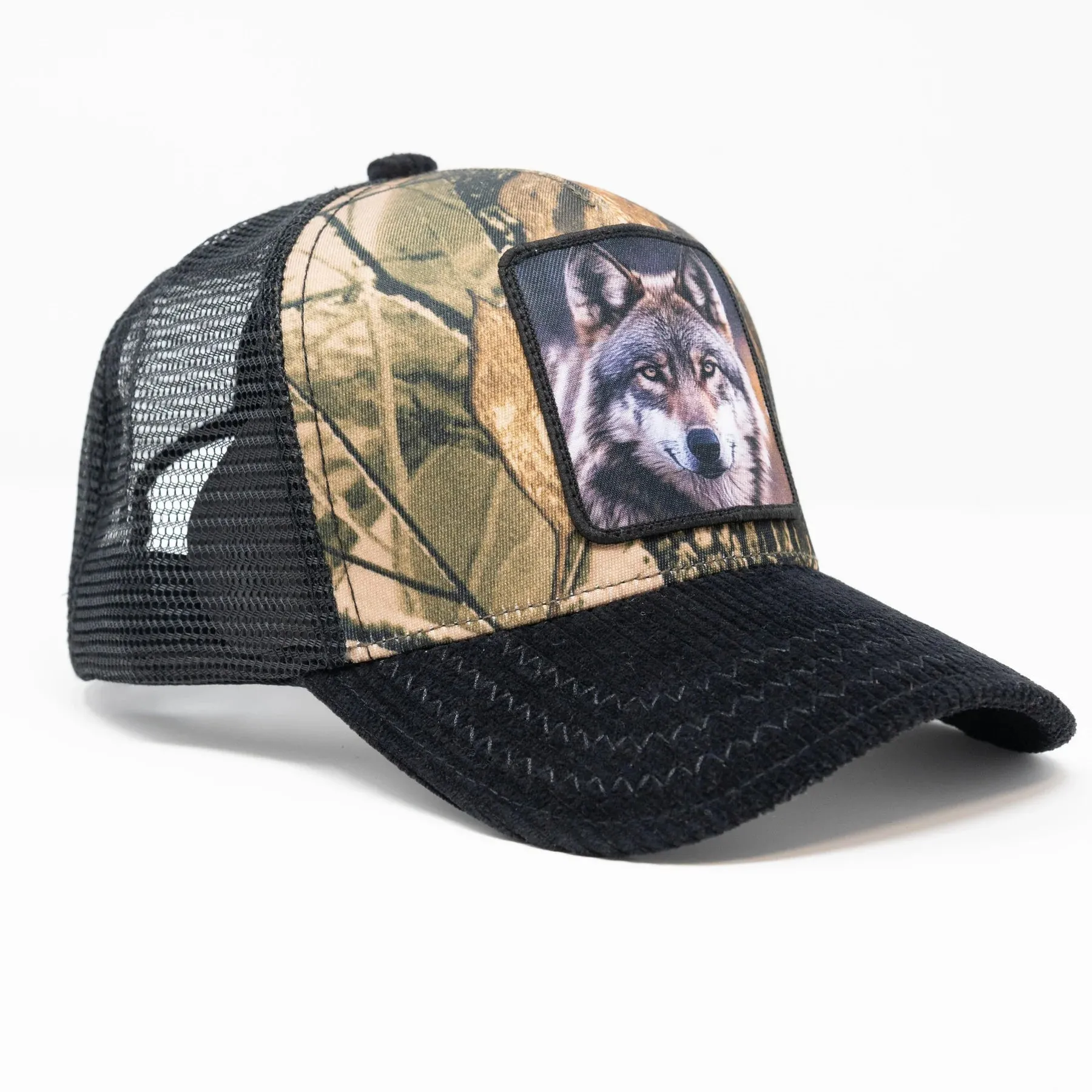 Wolf Jungle Trucker Hat (Black) - GS259