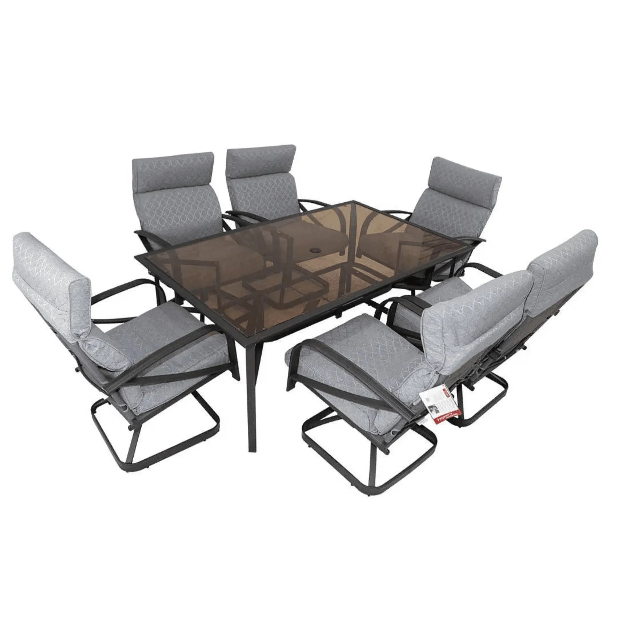 Wooden Twist Squeeze Aluminum 6 Seater Dining Table Set for Outdoor Patio Elegant Garden Furniture for Stylish Dining and Entertaining